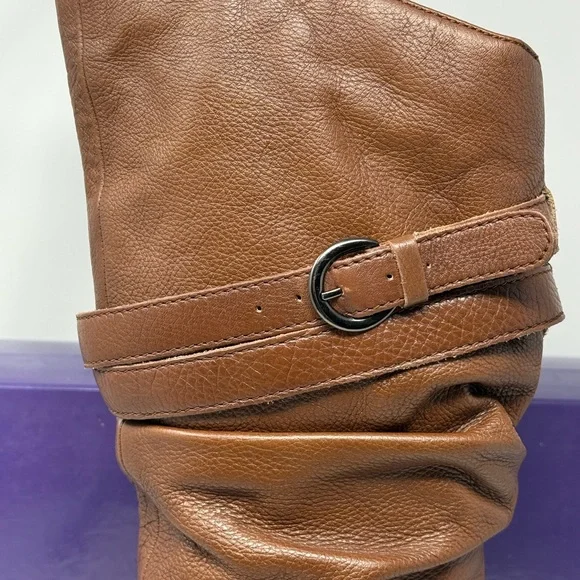 Madden Girl Brown Slouchy Heeled Boots Size 8 - Picture 8 of 13